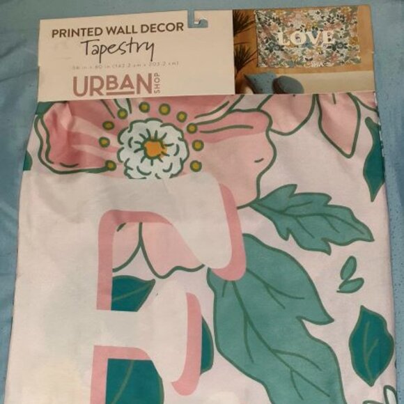 NEW!! UNUSED!! Urban Shop Printed Wall Decor Linen Style Tapestry "LOVE" - Picture 2 of 6